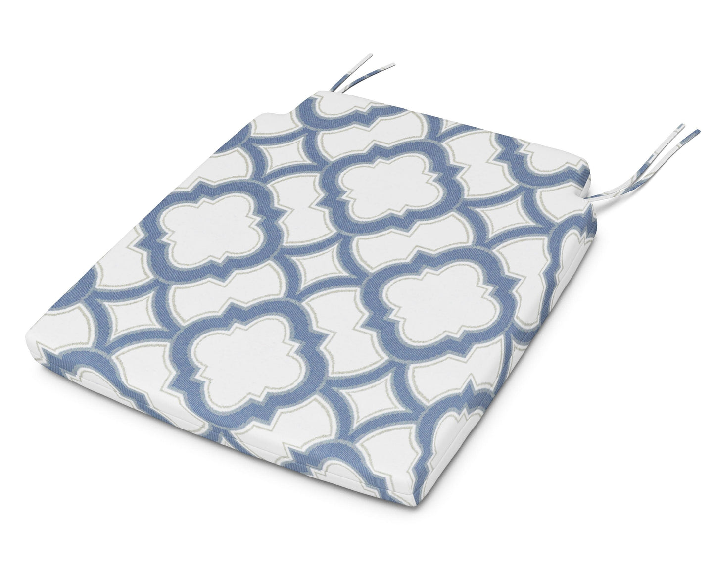 POLYWOOD Savannah Dining Seat Pad — Trellis Sky Blue