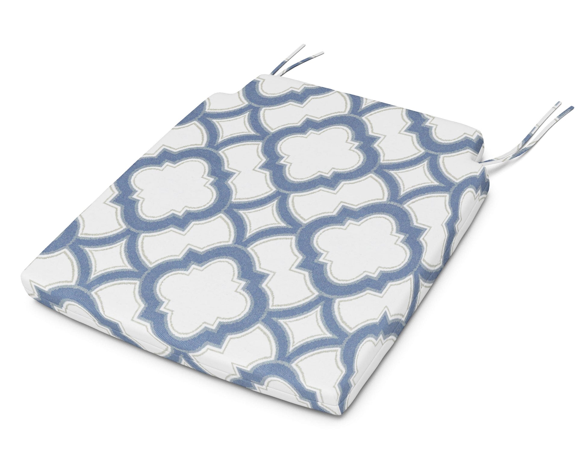 POLYWOOD Savannah Dining Seat Pad — Trellis Sky Blue