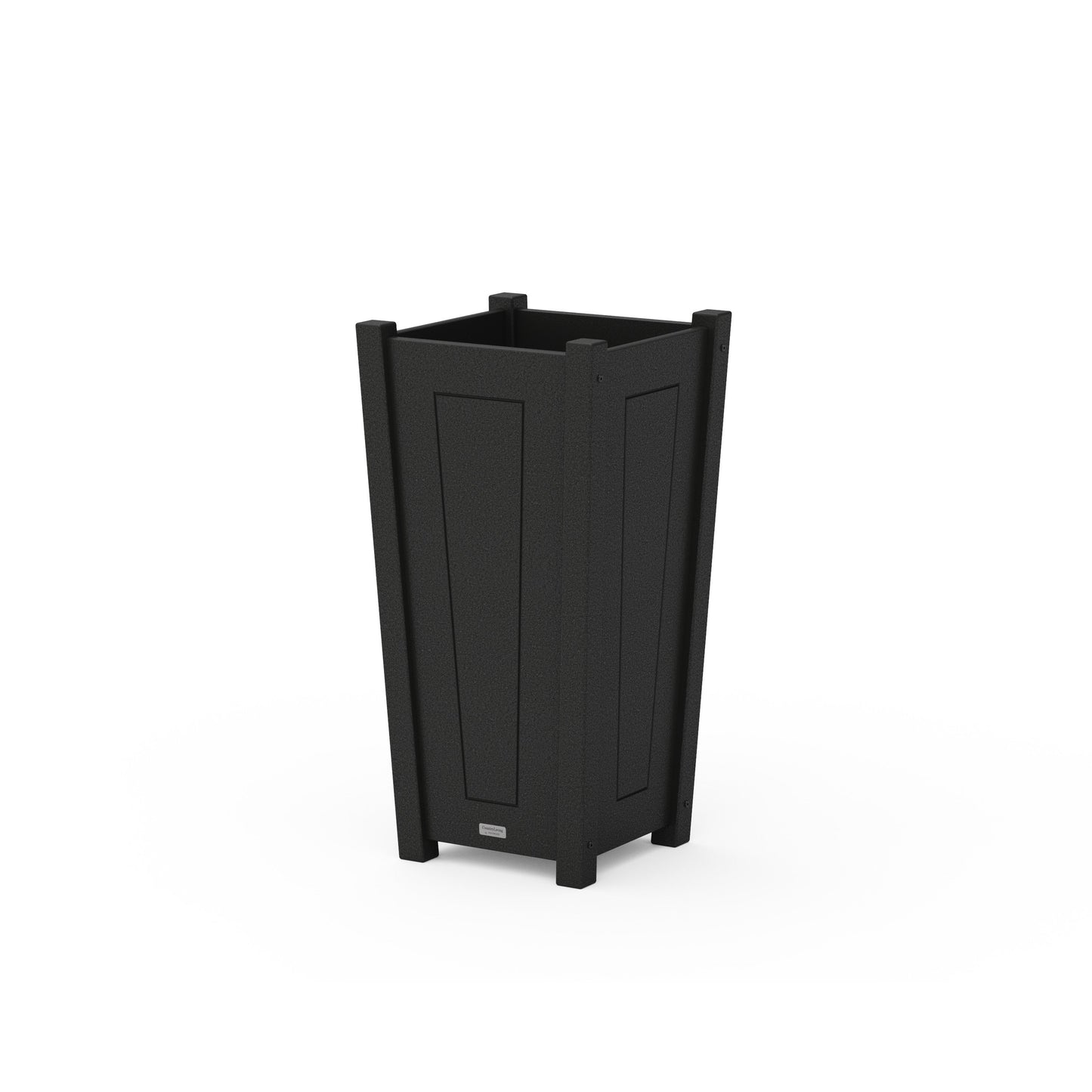 POLYWOOD Country Living Tapered Square Planter Box — Black