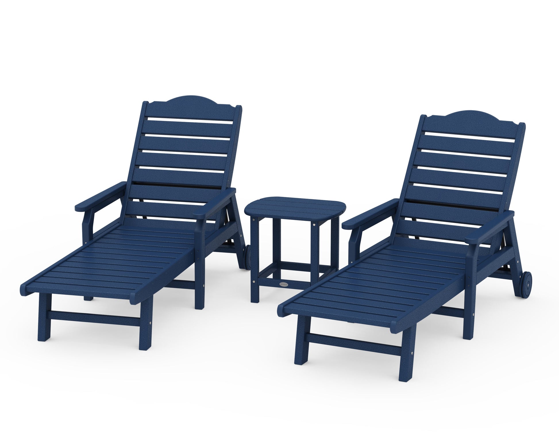 POLYWOOD 3-Piece Savannah Chaise Lounge Set — Navy