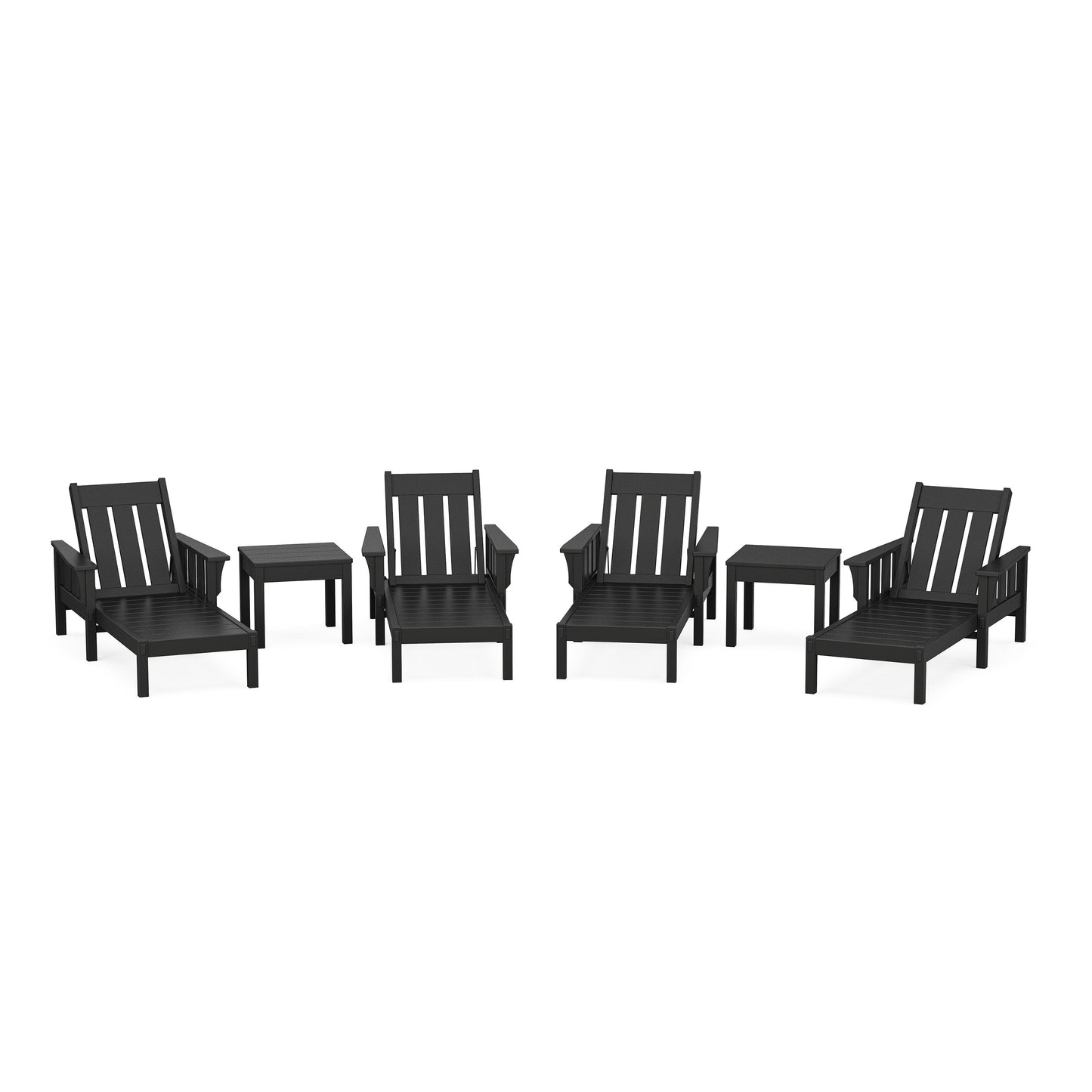 POLYWOOD Acadia 6-Piece Chaise Set — Black