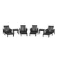 POLYWOOD Acadia 6-Piece Chaise Set — Black