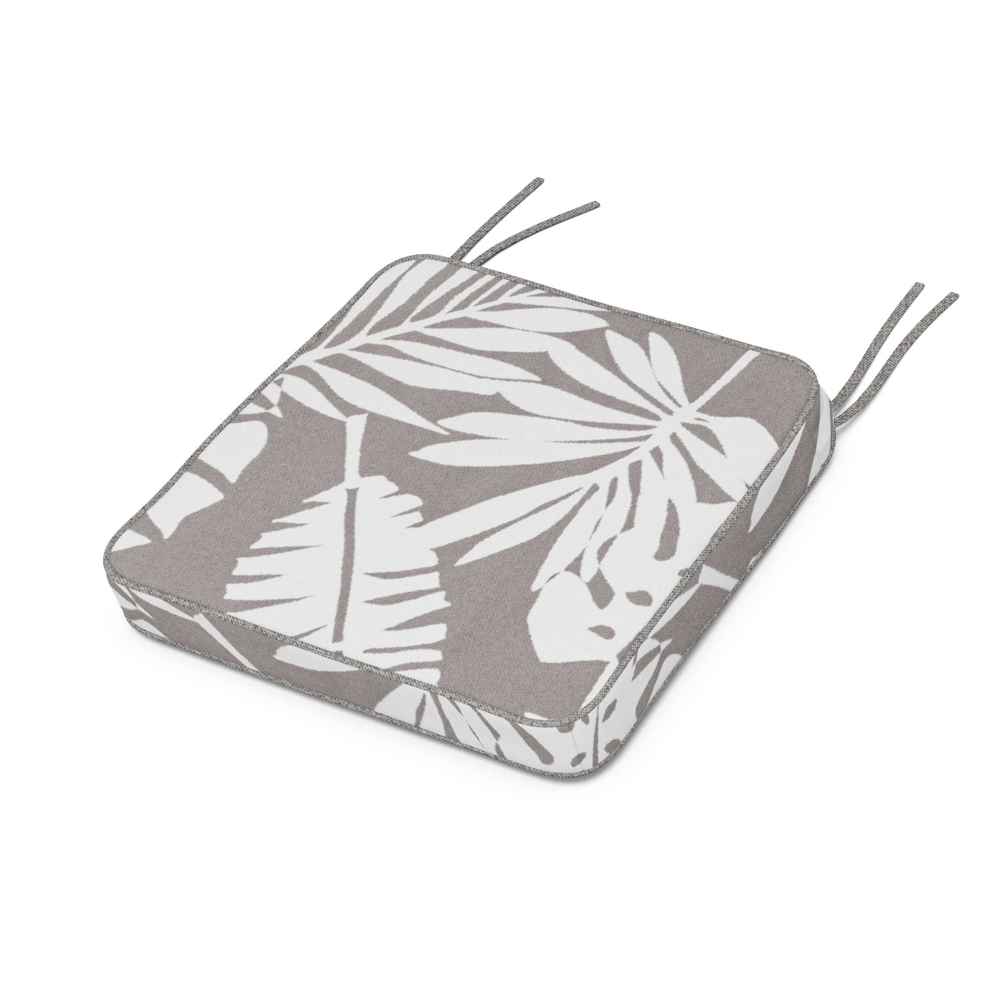 POLYWOOD Chinoiserie Side Chair Seat Cushion — Leaf Grey Mist