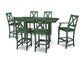 POLYWOOD Braxton 7-Piece Farmhouse Trestle Bar Set — Green