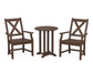POLYWOOD Braxton 3-Piece Round Bistro Dining Set — Mahogany