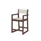 POLYWOOD EDGE Sling Counter Arm Chair — Mahogany / Parchment Sling