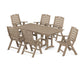 POLYWOOD Nautical Highback 7-Piece Farmhouse Dining Set — Vintage Sahara