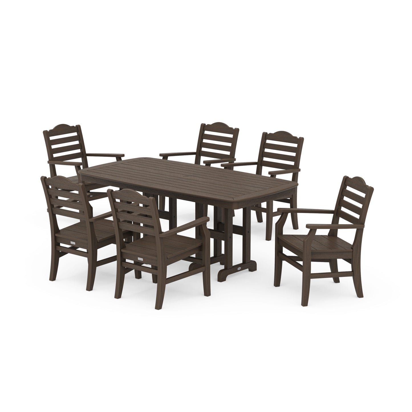 POLYWOOD Savannah Arm Chair 7-Piece Dining Set — Kona
