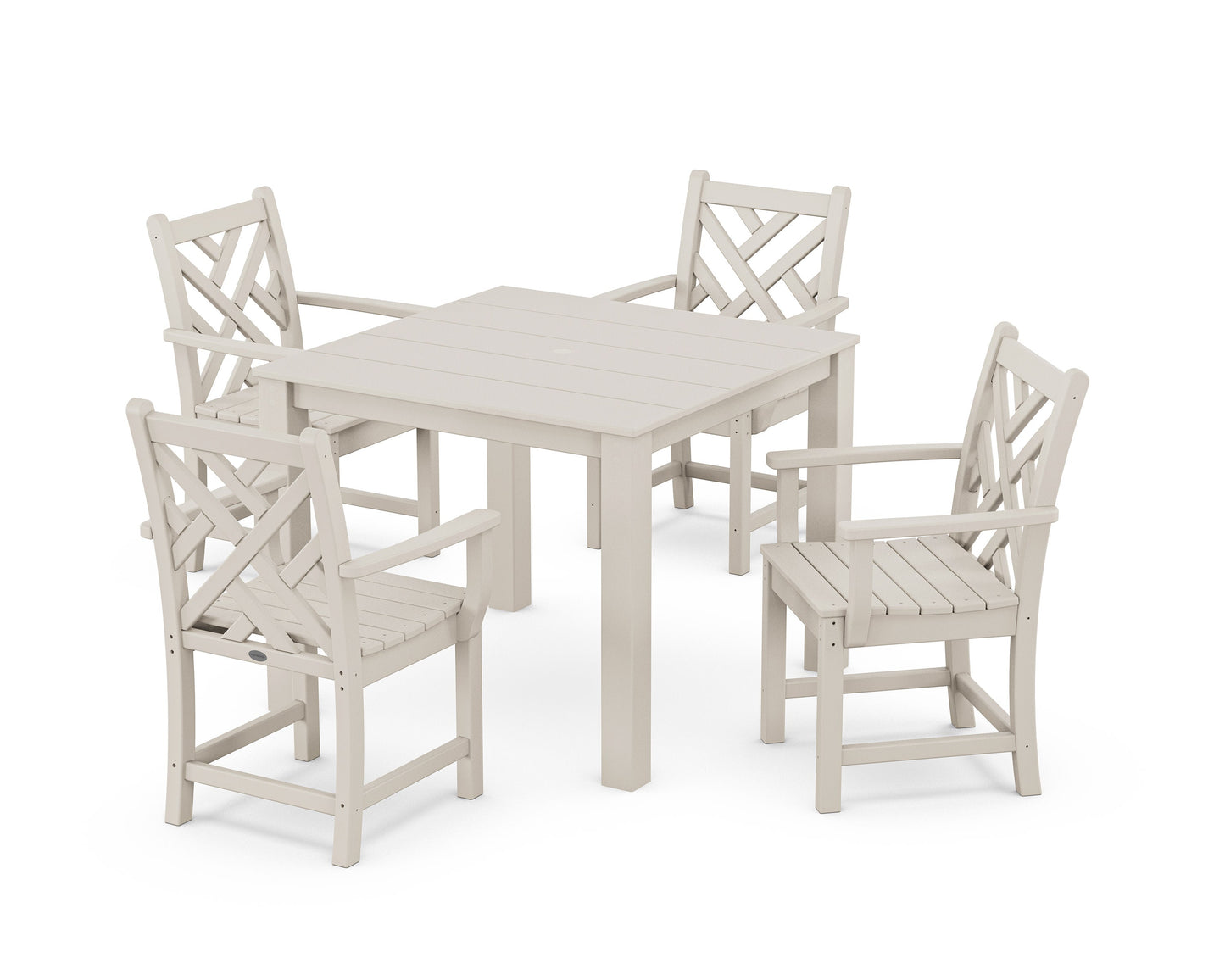 POLYWOOD Chippendale 5-Piece Parsons Dining Set — Sand