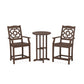POLYWOOD Chinoiserie 3-Piece Farmhouse Bistro Counter Set — Mahogany