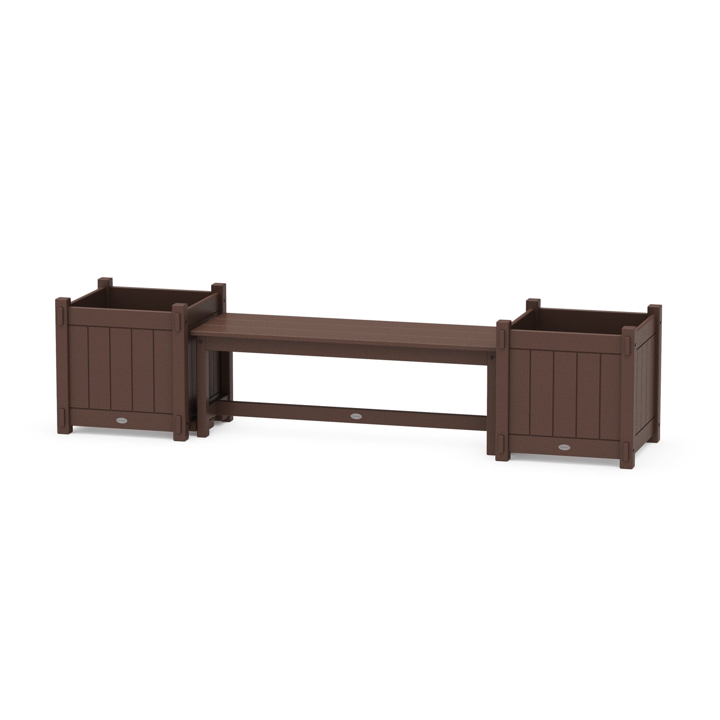 POLYWOOD 48" Vineyard Straight Planter Bench Set - Large — Mahogany
