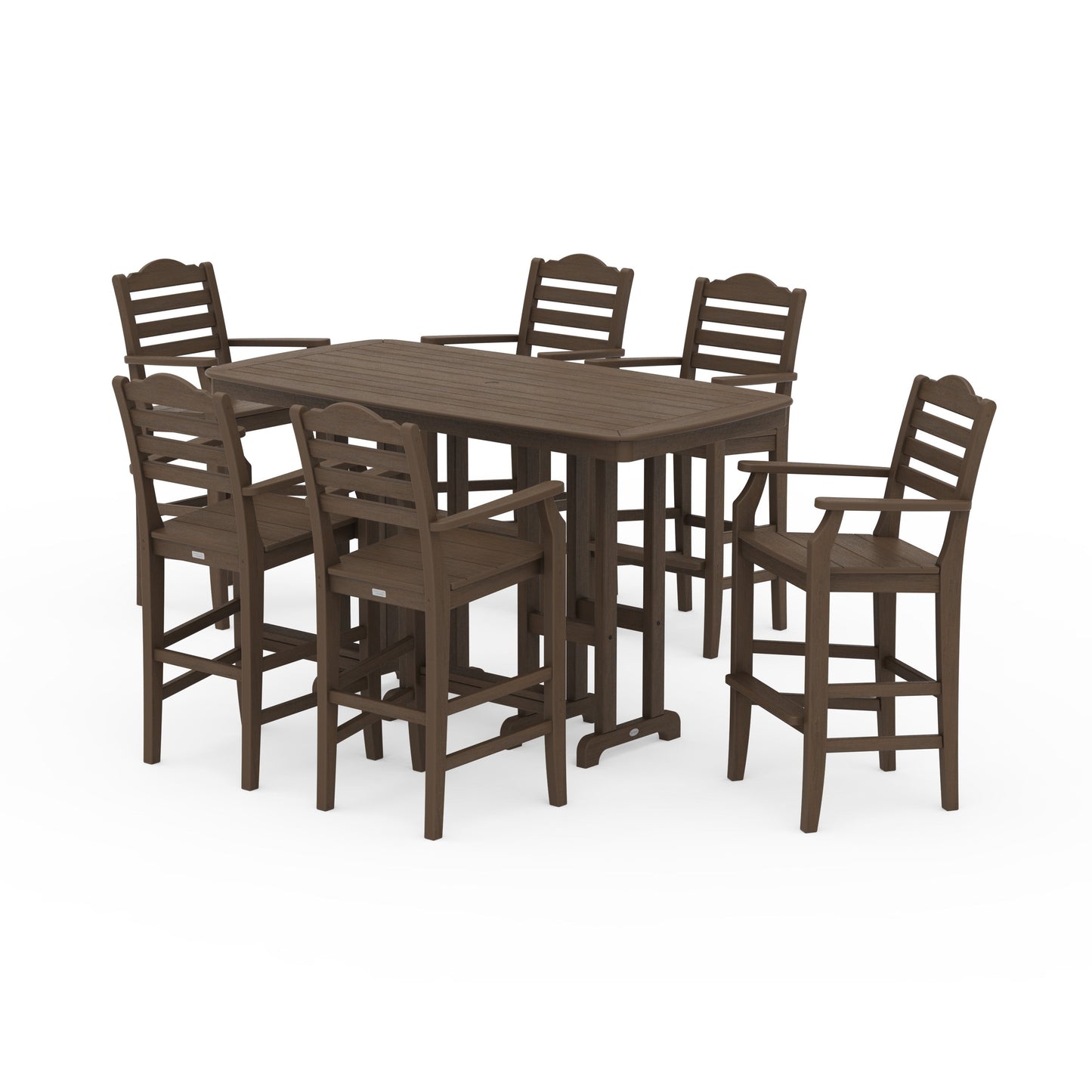 POLYWOOD Savannah Arm Chair 7-Piece Bar Set — Kona