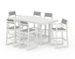 POLYWOOD EDGE Sling 7-Piece Bar Table Set — Vintage White / Metallic Sling