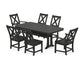 POLYWOOD Braxton 7-Piece Dining Set with Trestle Legs — Black