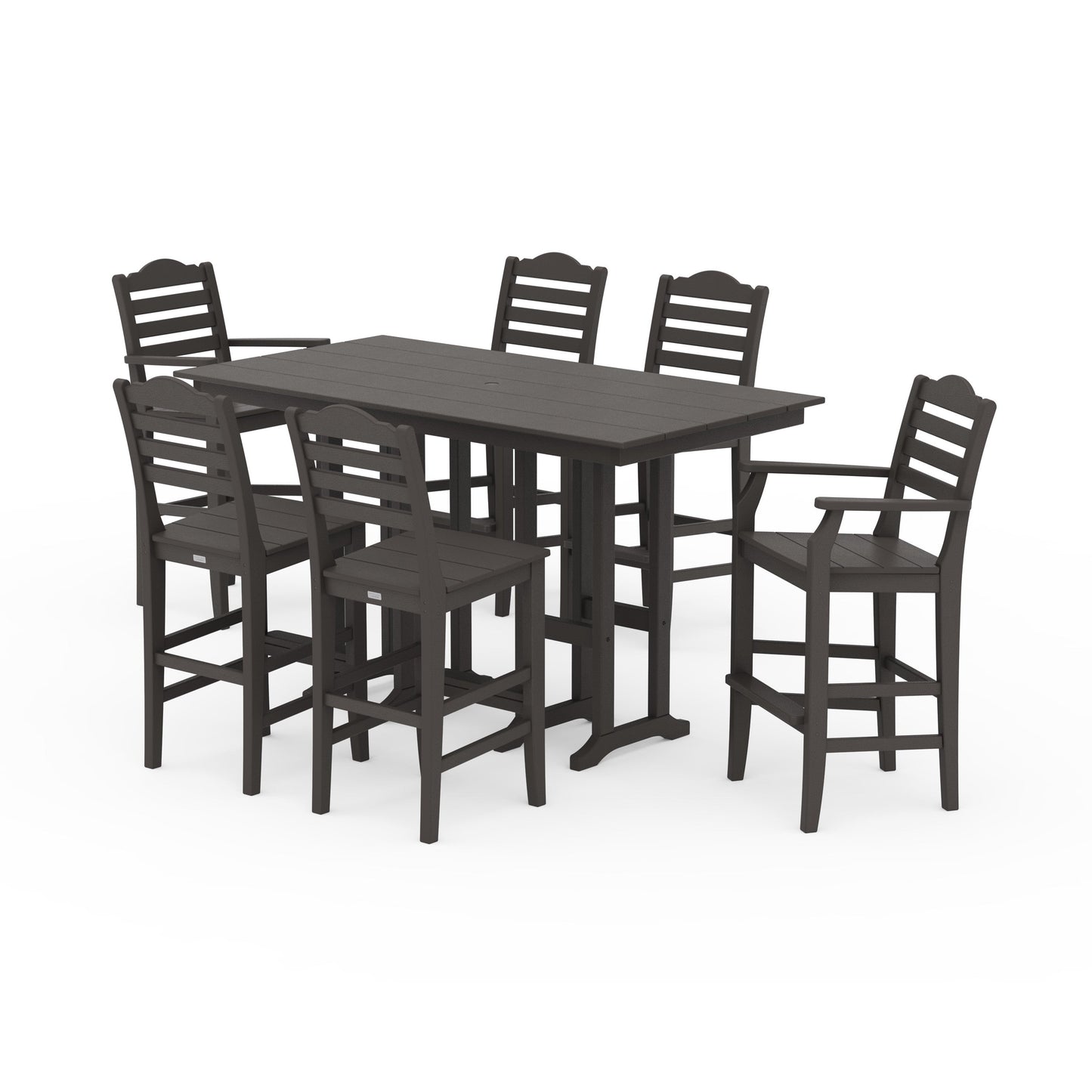 POLYWOOD Savannah 7-Piece Farmhouse Bar Set — Vintage Coffee