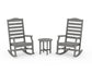 POLYWOOD Savannah 3-Piece Rocking Chair Set — Slate Grey