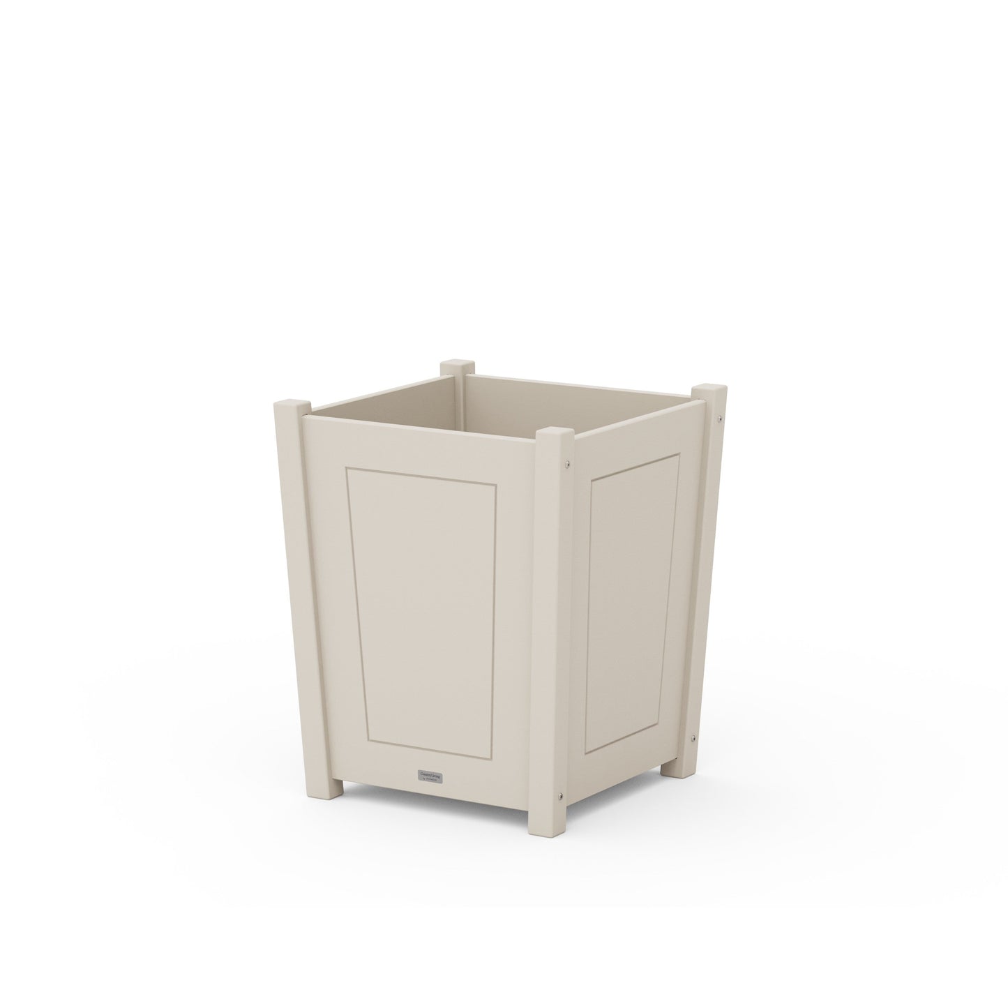 POLYWOOD Country Living Large Tapered Square Short Planter Box — Sand