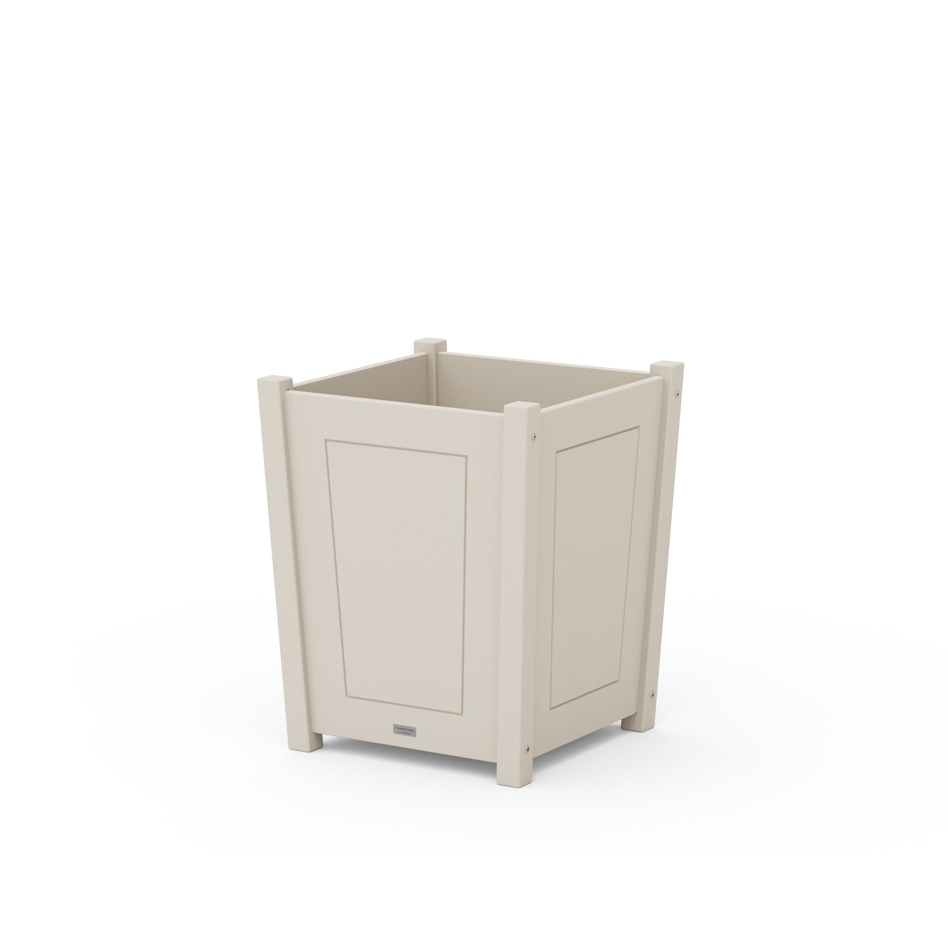 POLYWOOD Country Living Large Tapered Square Short Planter Box — Sand