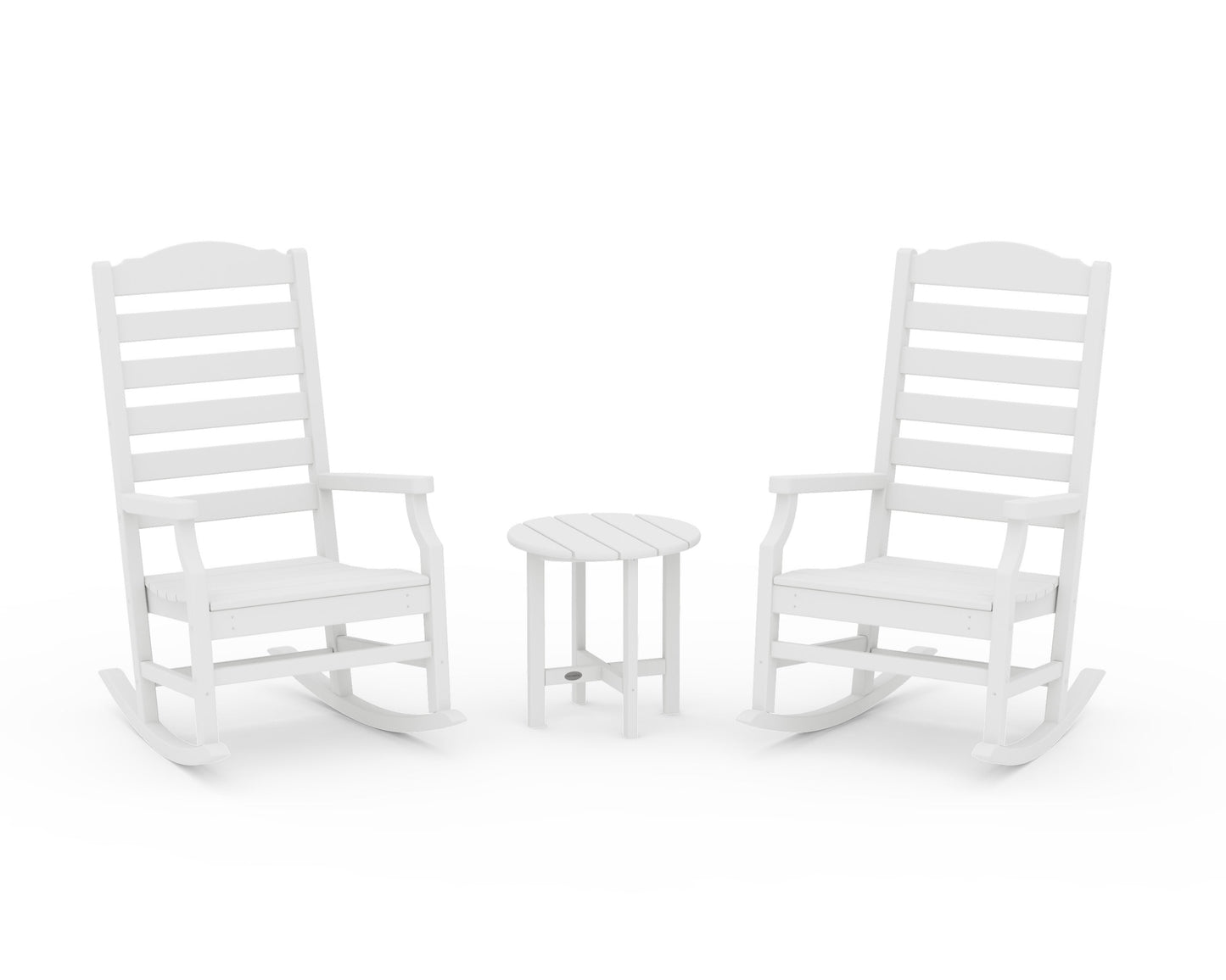 POLYWOOD Savannah 3-Piece Rocking Chair Set — White