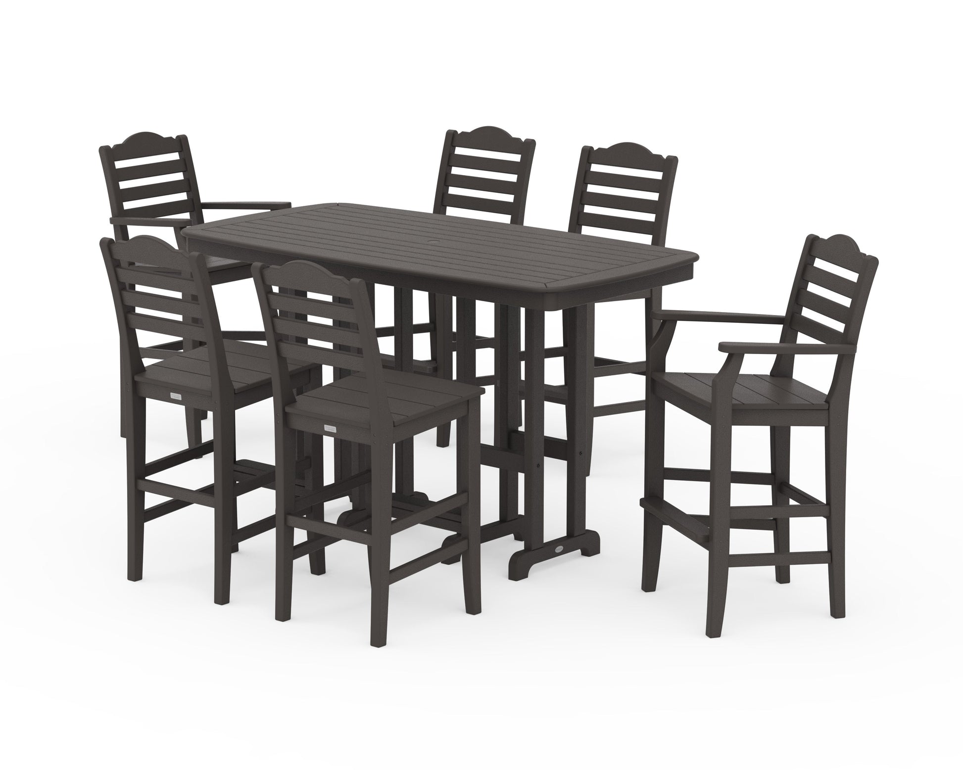 POLYWOOD Savannah 7-Piece Bar Set — Vintage Coffee