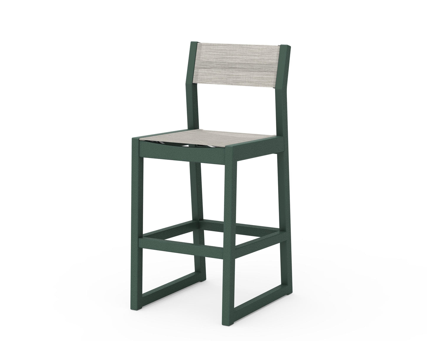 POLYWOOD EDGE Sling Bar Side Chair — Green / Birch Sling