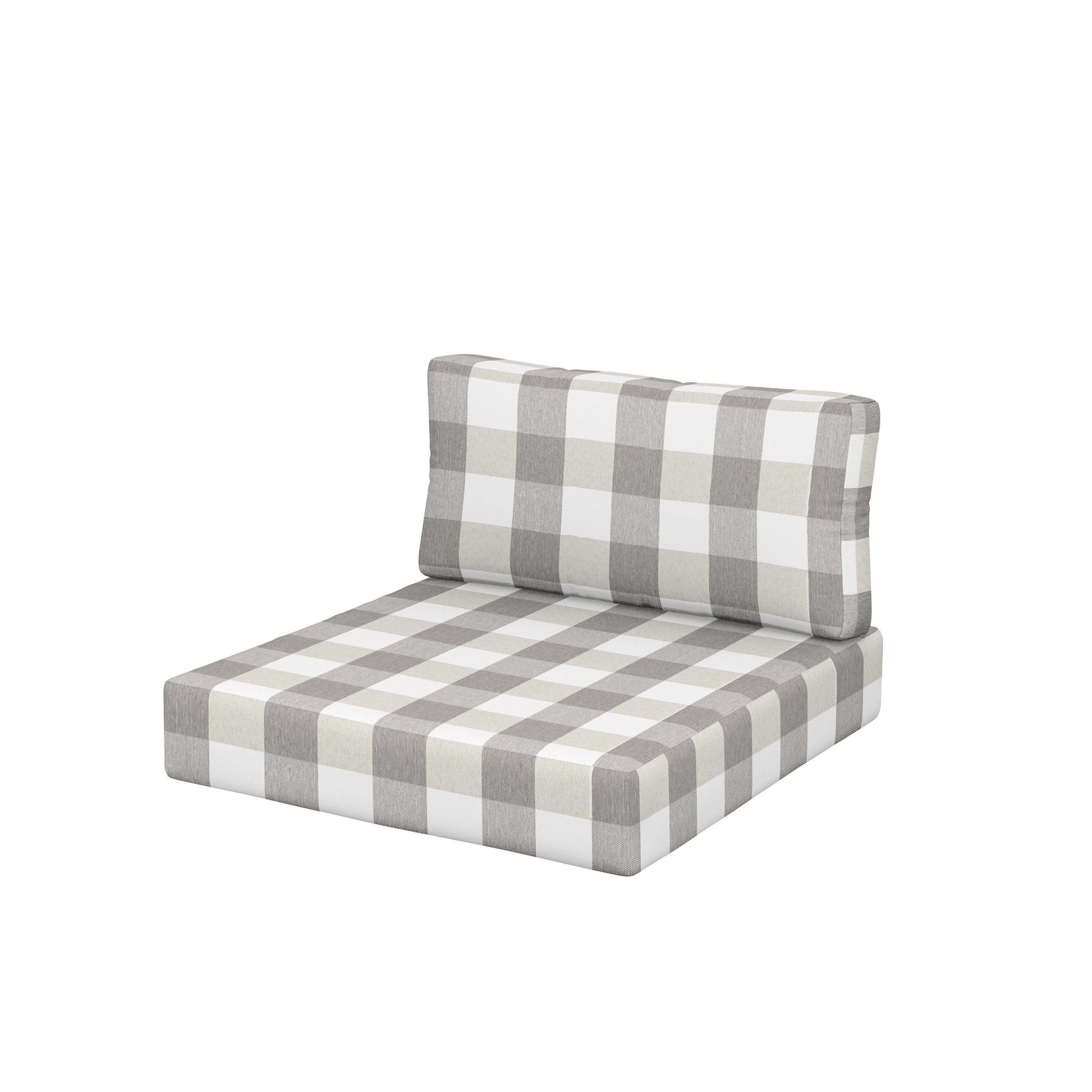POLYWOOD Acadia Back/Seat Cushion Set — Buffalo Plaid Grey Mist