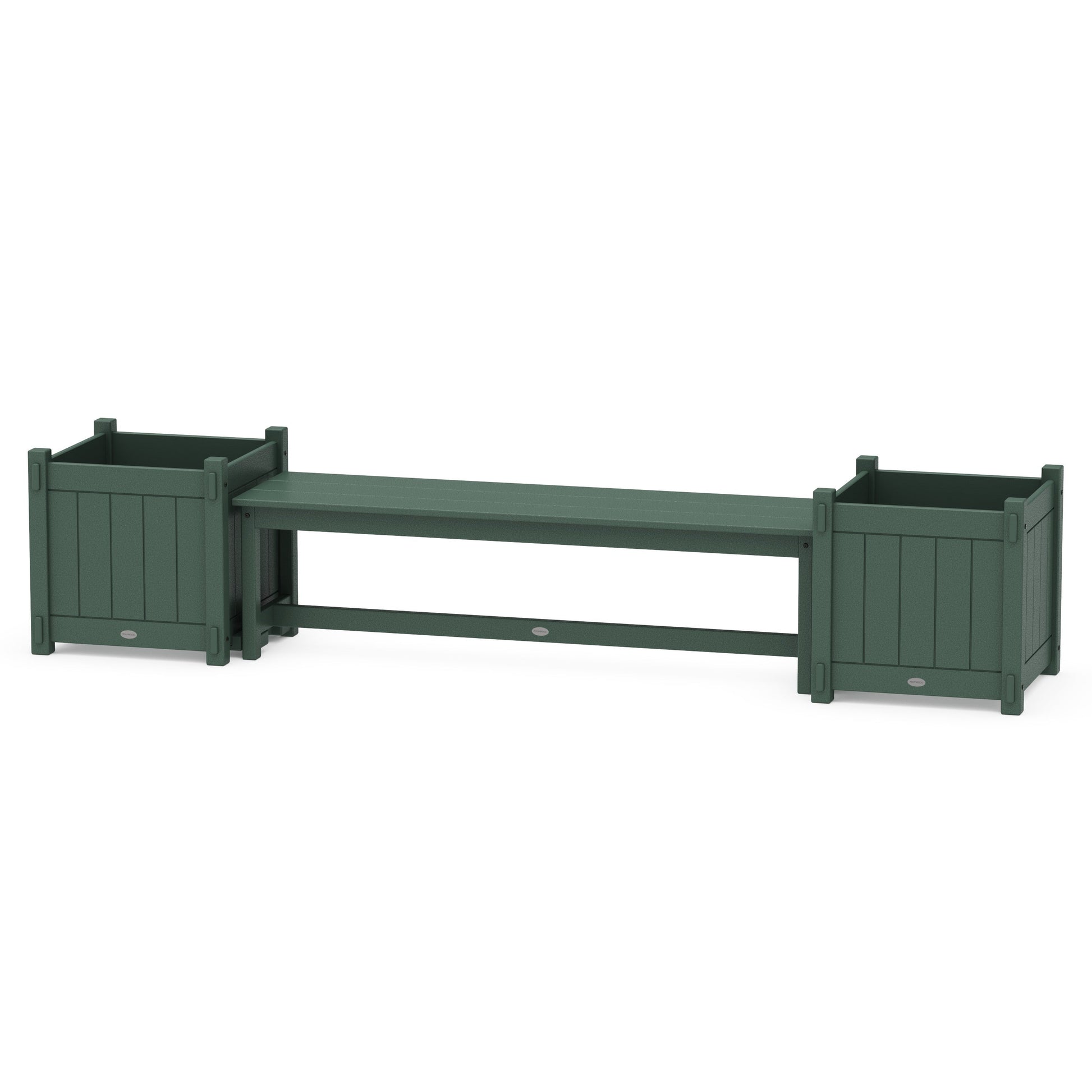 POLYWOOD 60" Vineyard Straight Planter Bench Set - Large — Green