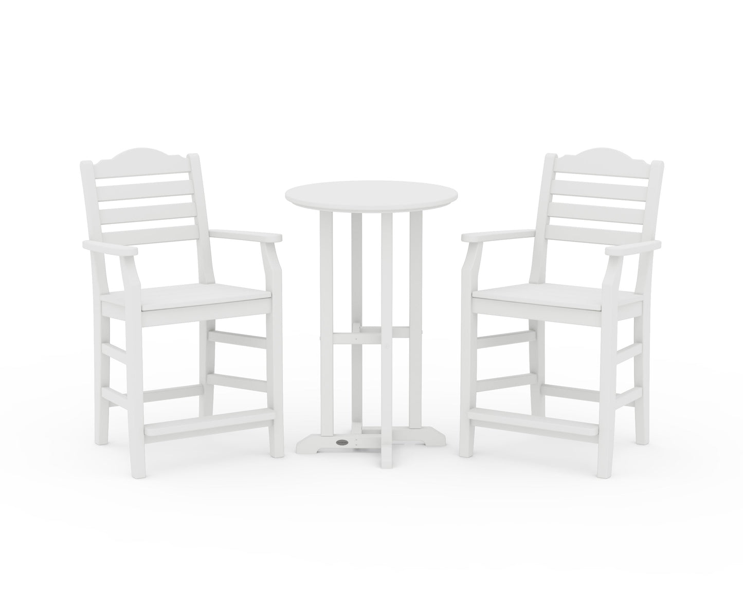 POLYWOOD Savannah 3-Piece Farmhouse Counter Set — Vintage White
