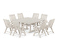POLYWOOD Vineyard Folding Chair 9-Piece Square Dining Set with Trestle Legs — Sand