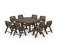 POLYWOOD Nautical Lowback 9-Piece Square Farmhouse Dining Set with Trestle Legs — Kona