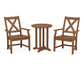 POLYWOOD Braxton 3-Piece Round Bistro Dining Set — Teak