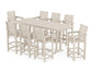 POLYWOOD Captain 9-Piece Farmhouse Bar Set with Trestle Legs — Sand