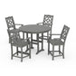 POLYWOOD Chinoiserie 5-Piece Round Farmhouse Counter Set — Slate Grey