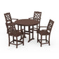 POLYWOOD Chinoiserie 5-Piece Round Farmhouse Counter Set — Mahogany