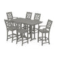POLYWOOD Chinoiserie 7-Piece Farmhouse Bar Set — Slate Grey