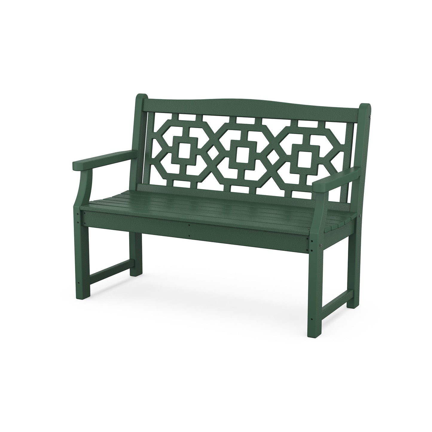 POLYWOOD Chinoiserie 48" Garden Bench — Green