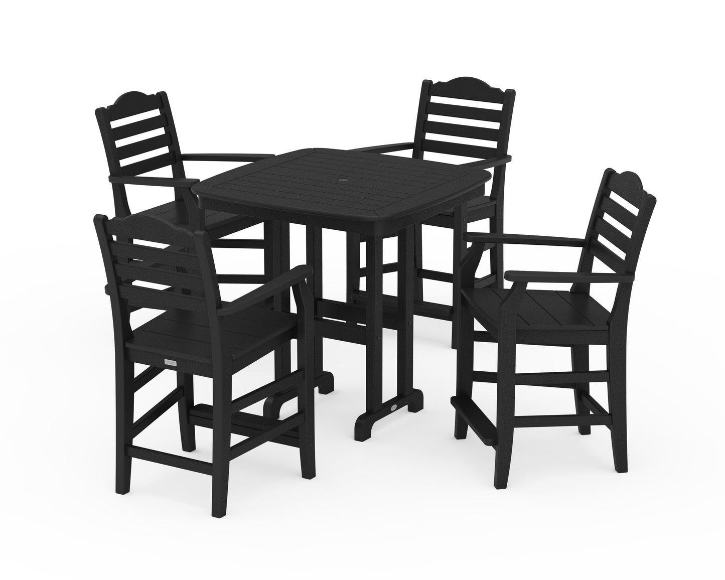 POLYWOOD Savannah 5-Piece Counter Set — Black