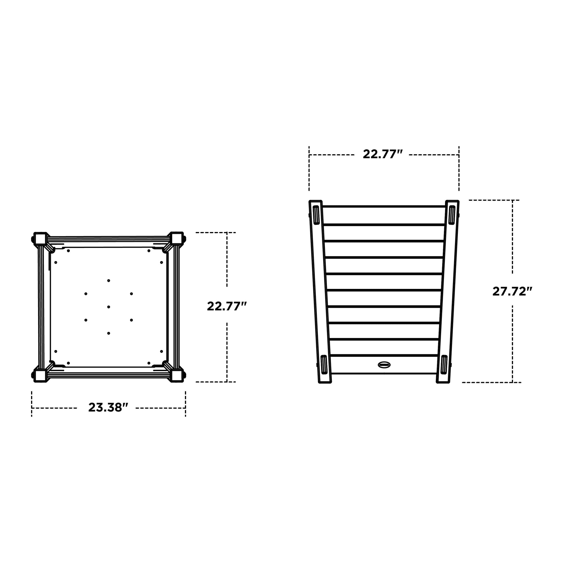 POLYWOOD Nautical Large Tapered Square Short Planter Box