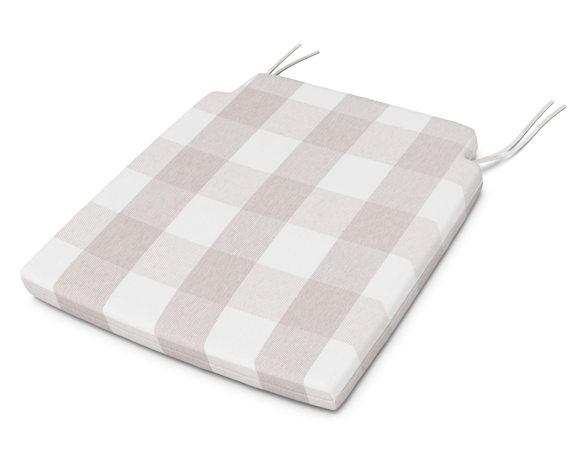POLYWOOD Savannah Dining Seat Pad — Buffalo Plaid Dune Burlap