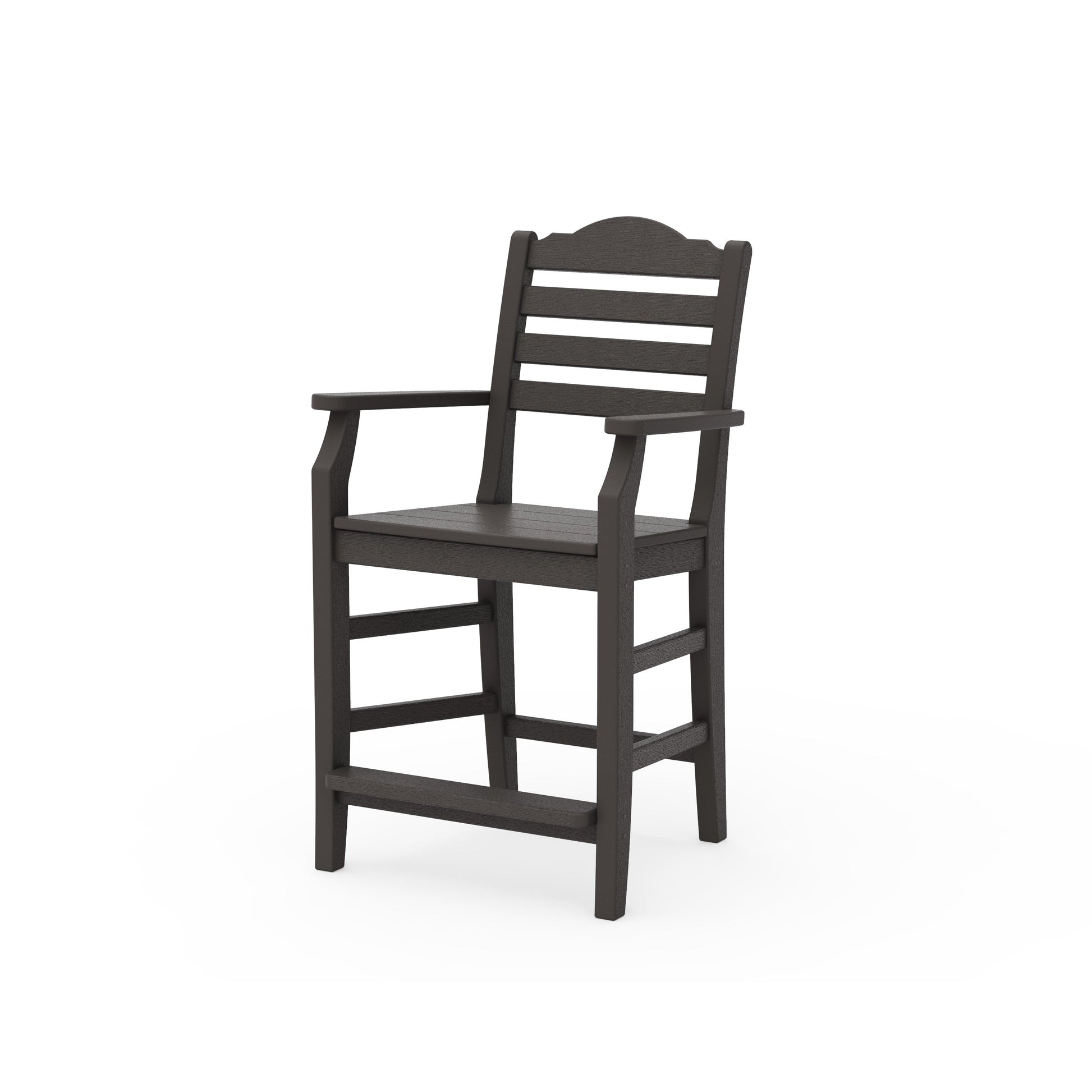 POLYWOOD Savannah Counter Arm Chair — Vintage Coffee