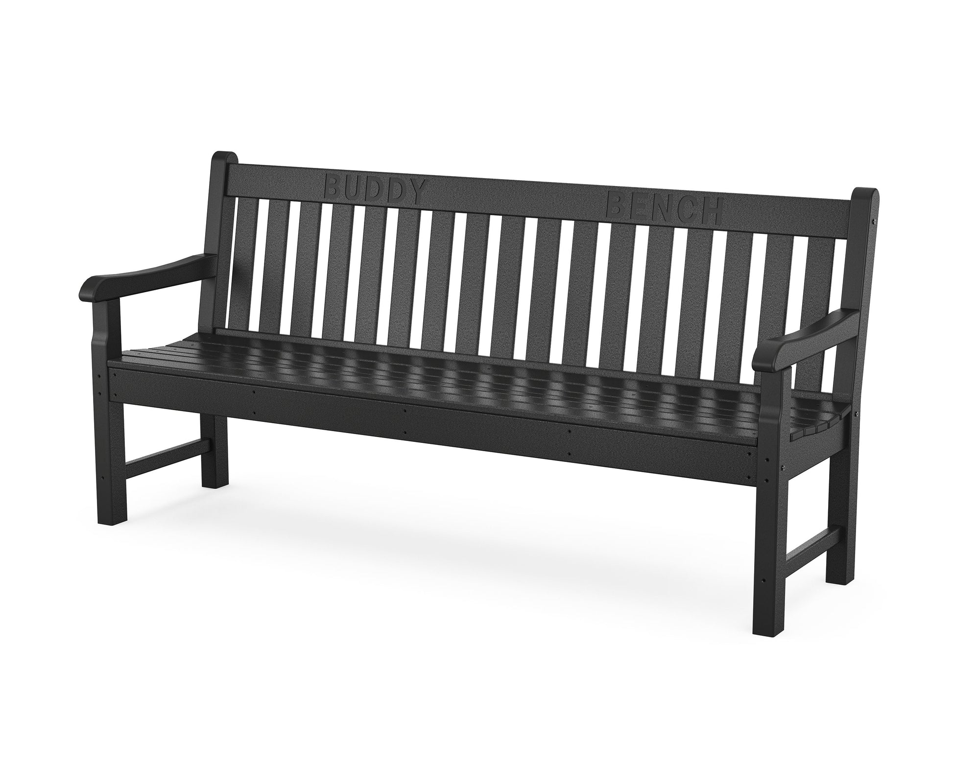 POLYWOOD 72" Buddy Bench — Black