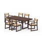 POLYWOOD EDGE Sling 7-Piece Dining Set — Mahogany / Dupioni Apricot Sling