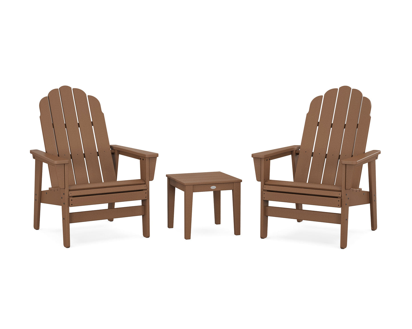 POLYWOOD 3-Piece Vineyard Grand Upright Adirondack Set — Teak