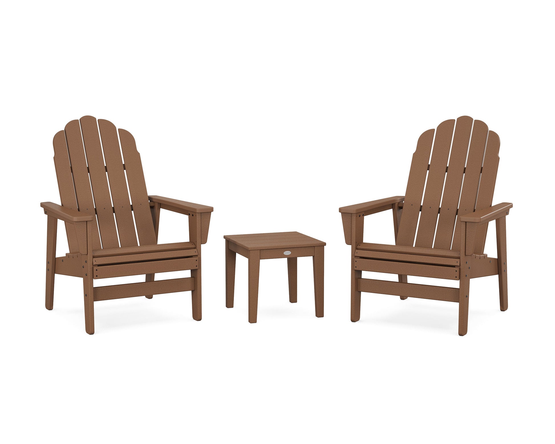 POLYWOOD 3-Piece Vineyard Grand Upright Adirondack Set — Teak