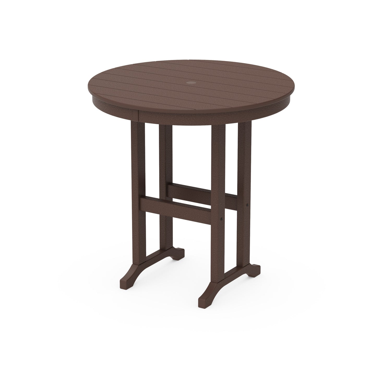 POLYWOOD 36" Round Farmhouse Counter Table — Mahogany