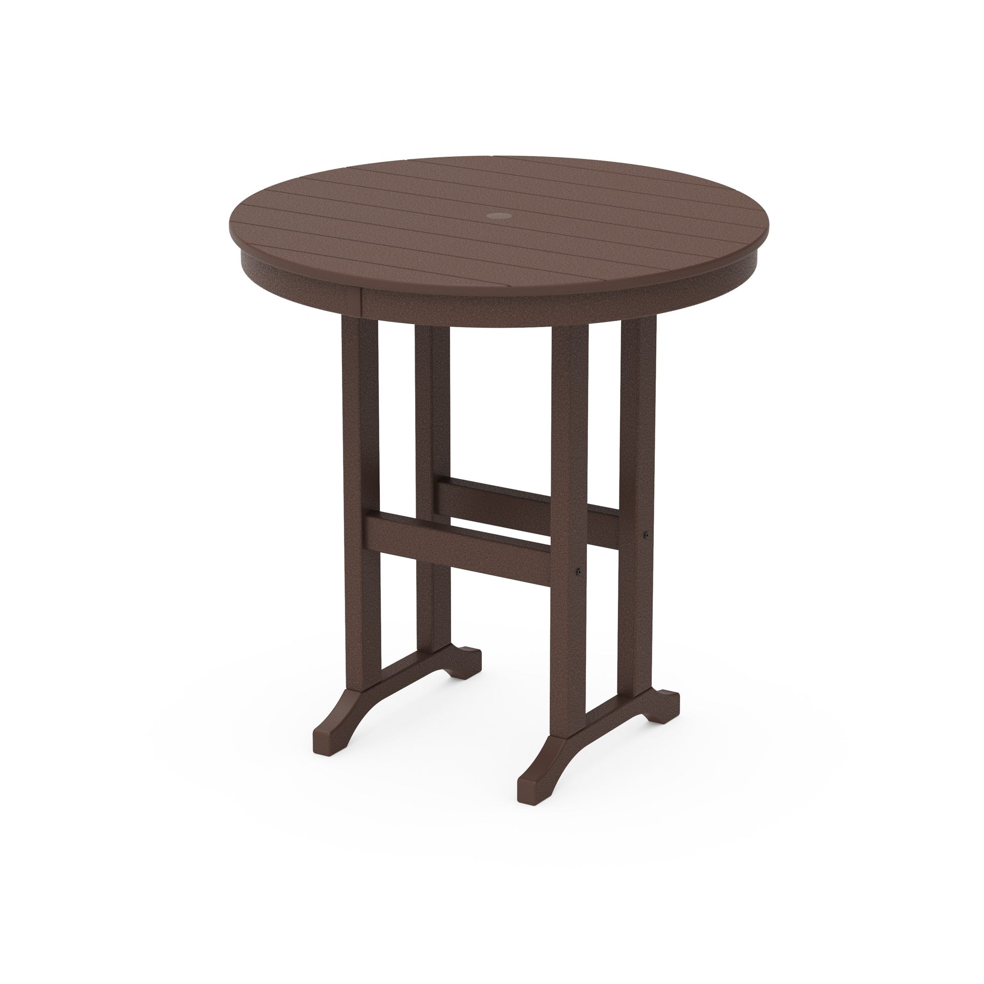 POLYWOOD 36" Round Farmhouse Counter Table — Mahogany