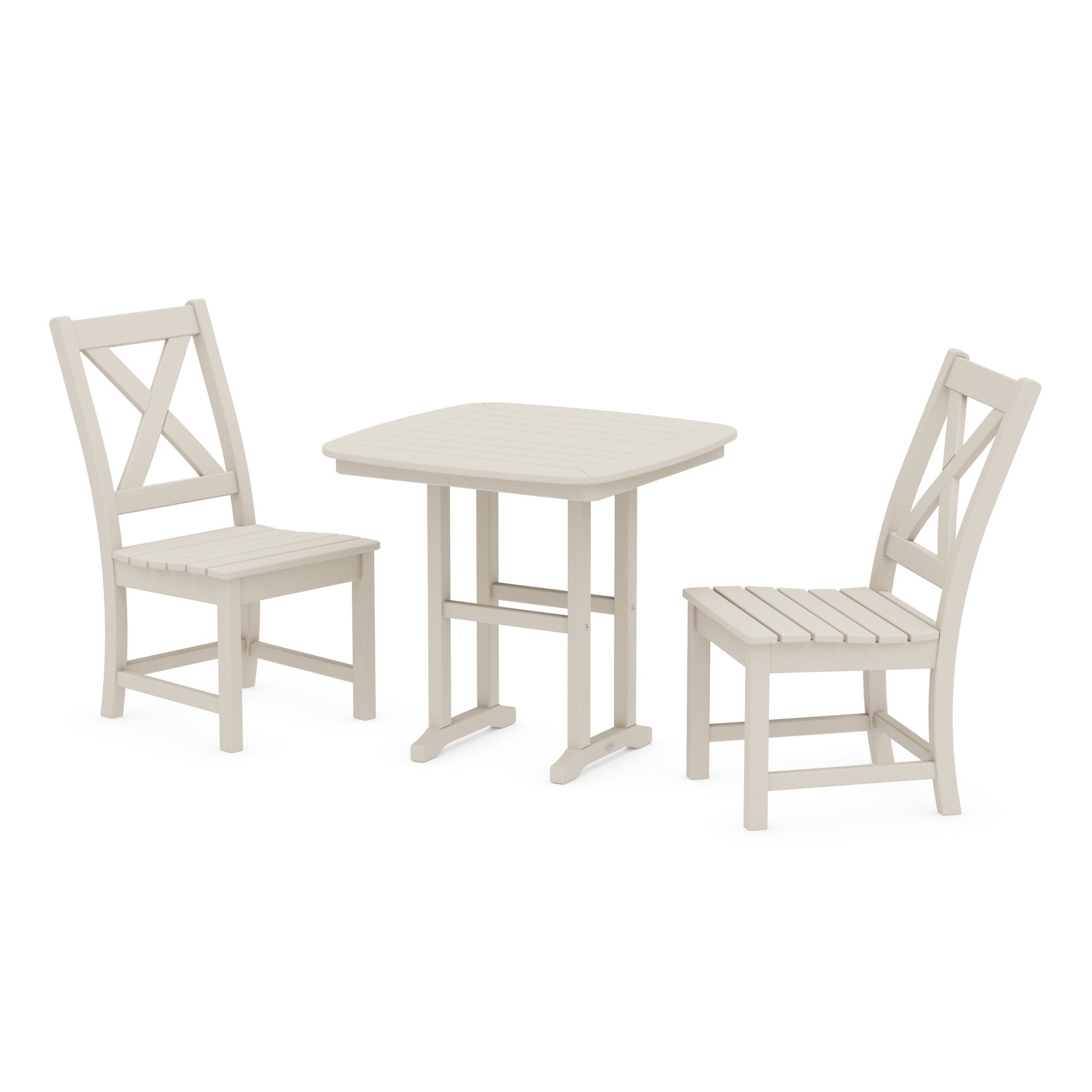 POLYWOOD Braxton Side Chair 3-Piece Dining Set — Sand