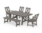 POLYWOOD Braxton 6-Piece Rustic Farmhouse Dining Set With Trestle Legs — Driftwood