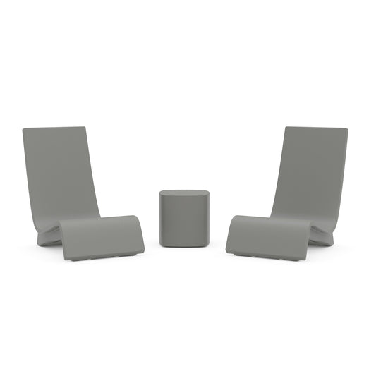 POLYWOOD Laguna 3-Piece In-Pool Chair Lounge Set — Slate Grey