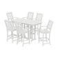 POLYWOOD Chinoiserie Arm Chair 7-Piece Bar Set — Vintage White